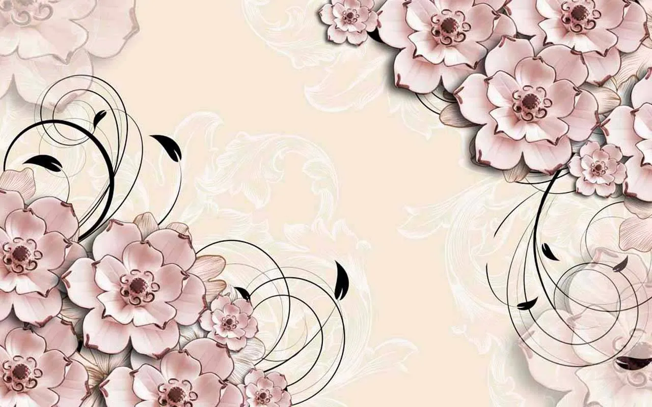 Фотообои в интерьере стереоскопические 3д цветы объемные  10-454 фото