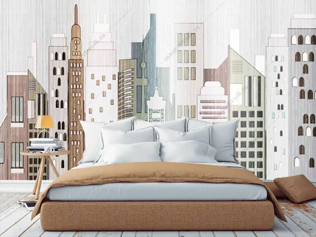 Фотообои в интерьере урбанистика  15-846 фото