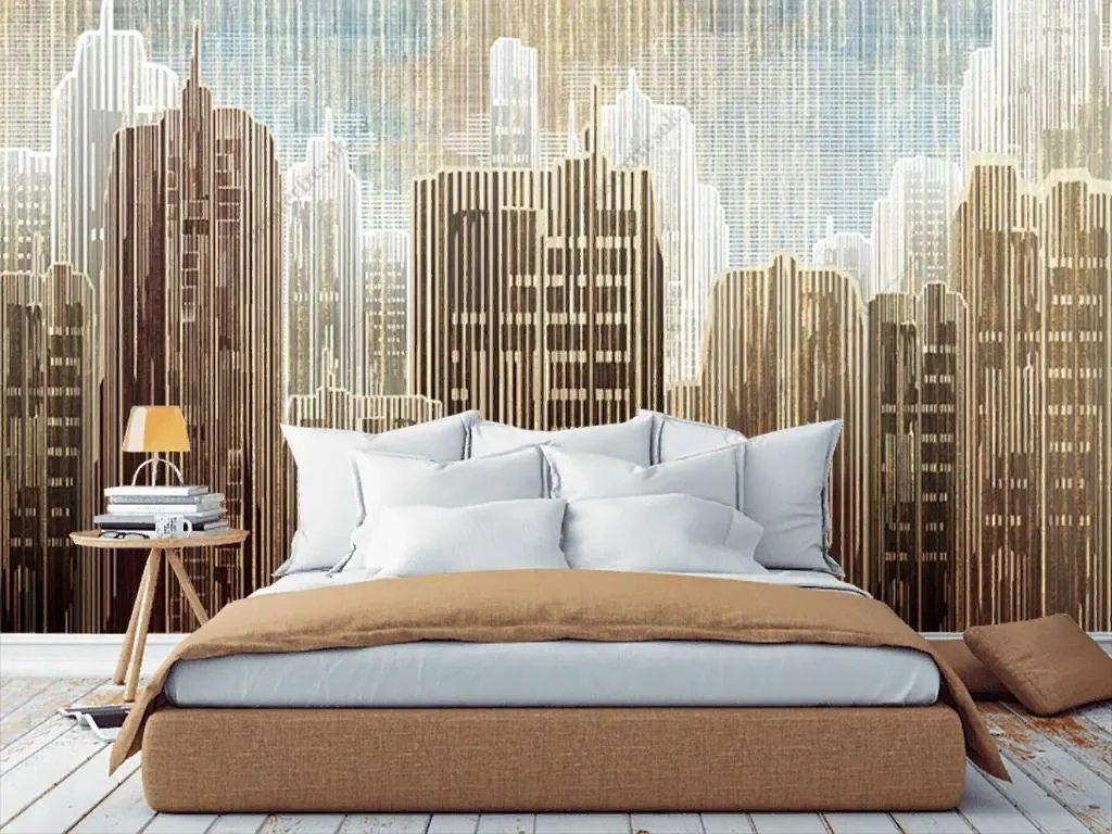 Фотообои в интерьере современный город  15-845 фото