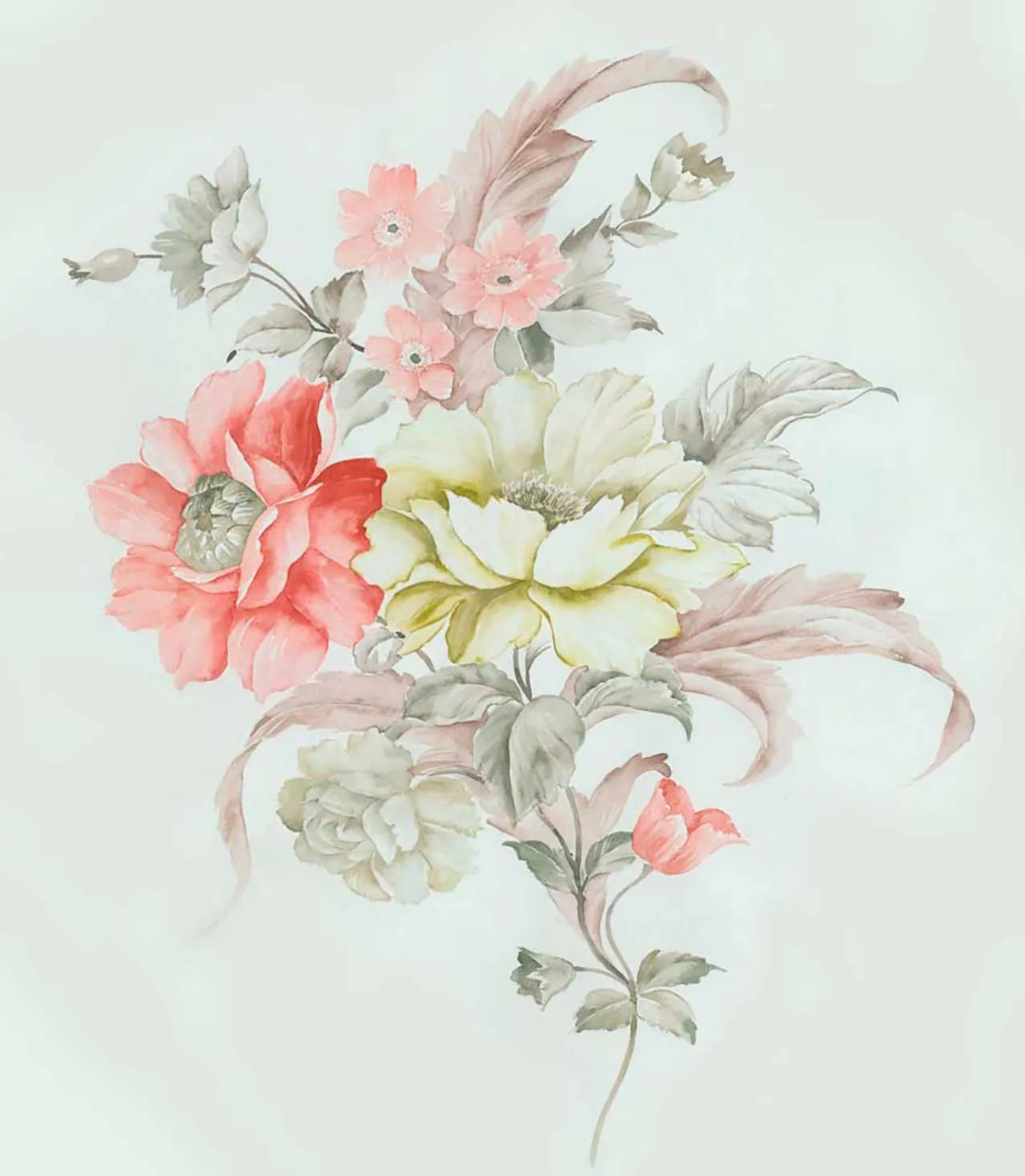 Фотообои в интерьере букет цветов рисунок  9-080 фото