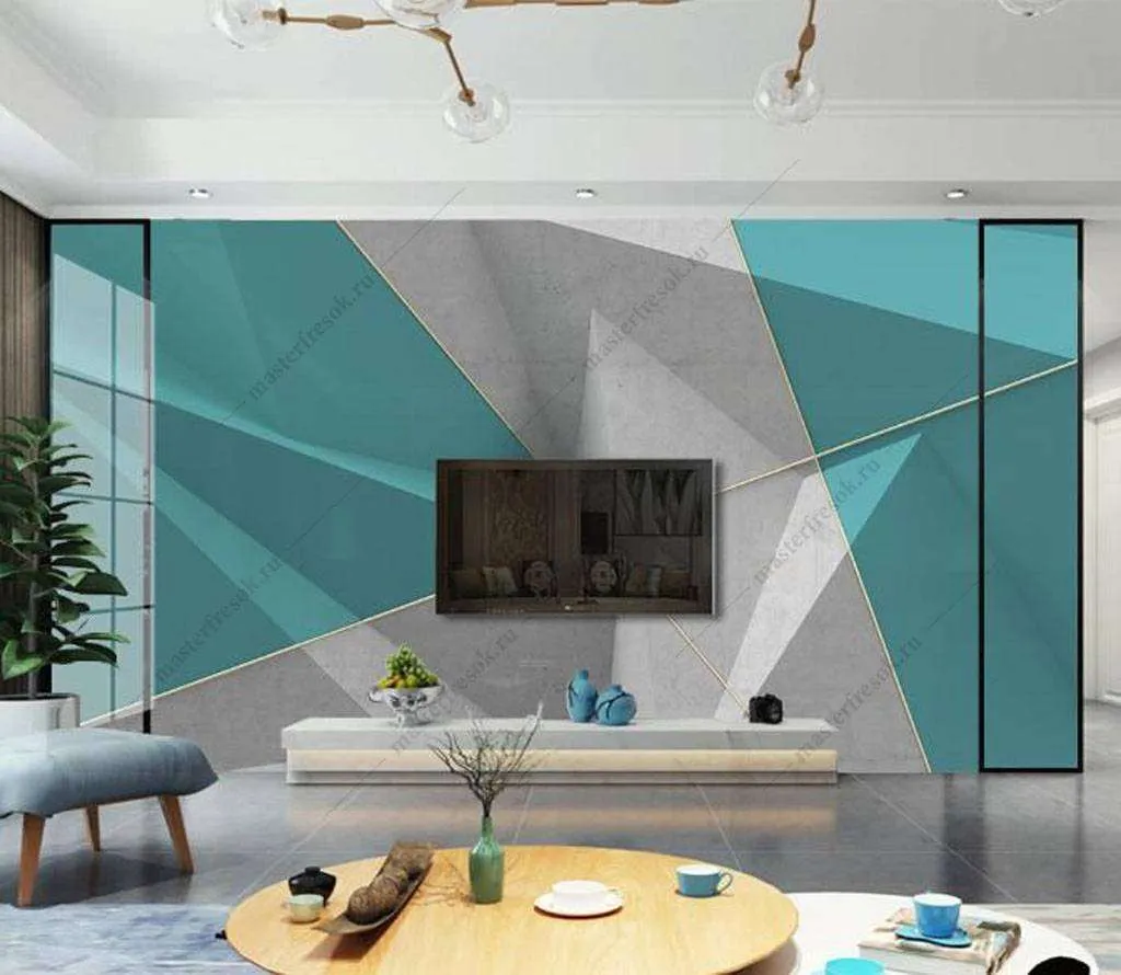 Фотообои в интерьере геометрический узор  16-082 фото
