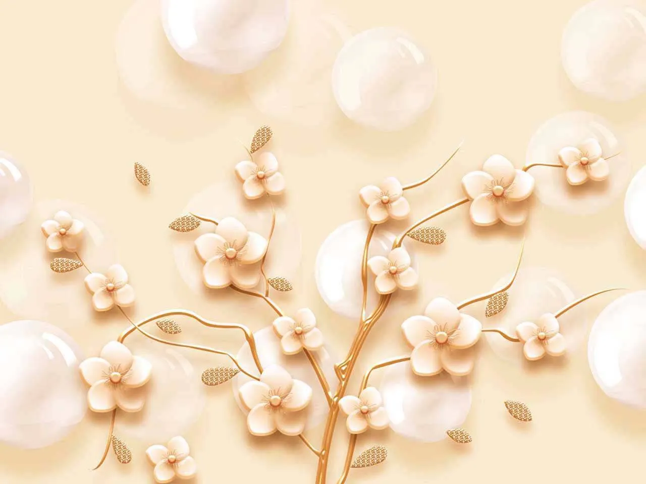 Фотообои в интерьере 3д ветки  10-563 фото