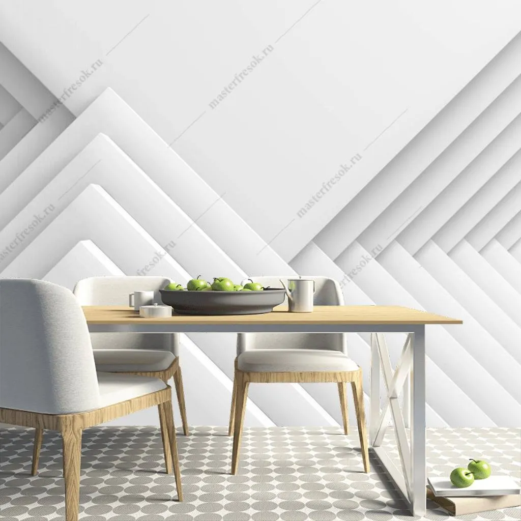 Фотообои в интерьере 3д сложная геометрия  10-819 фото