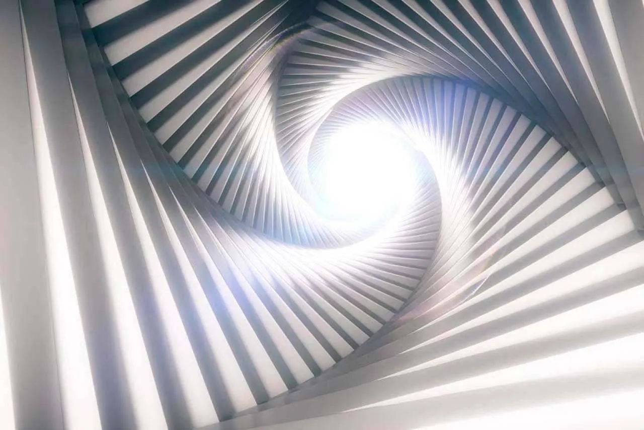 Фотообои в интерьере 3д воронка серого оттенка  10-550 фото