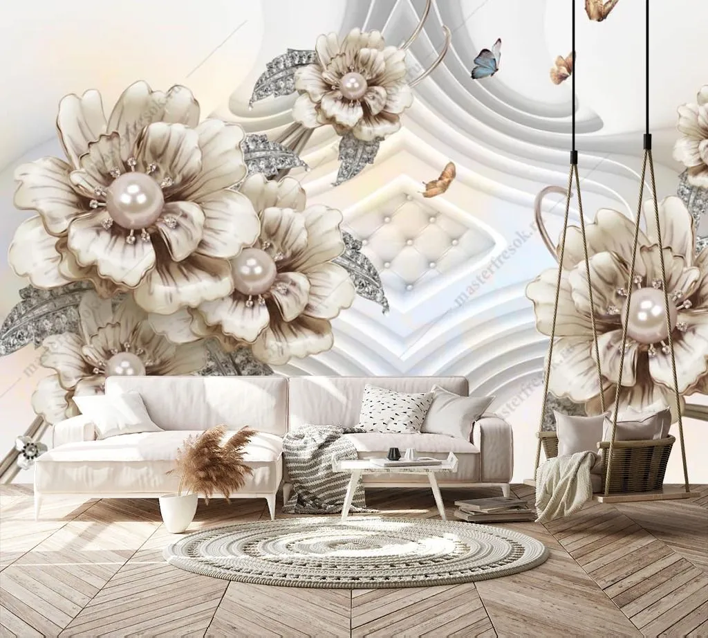 Фотообои в интерьере 3д китайские драгоценности  10-925 фото