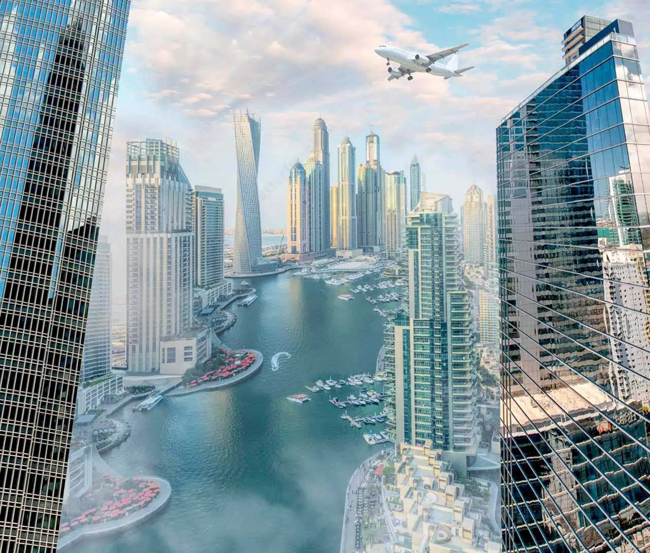 Фотообои в интерьере небоскребы дубая  13-183 фото