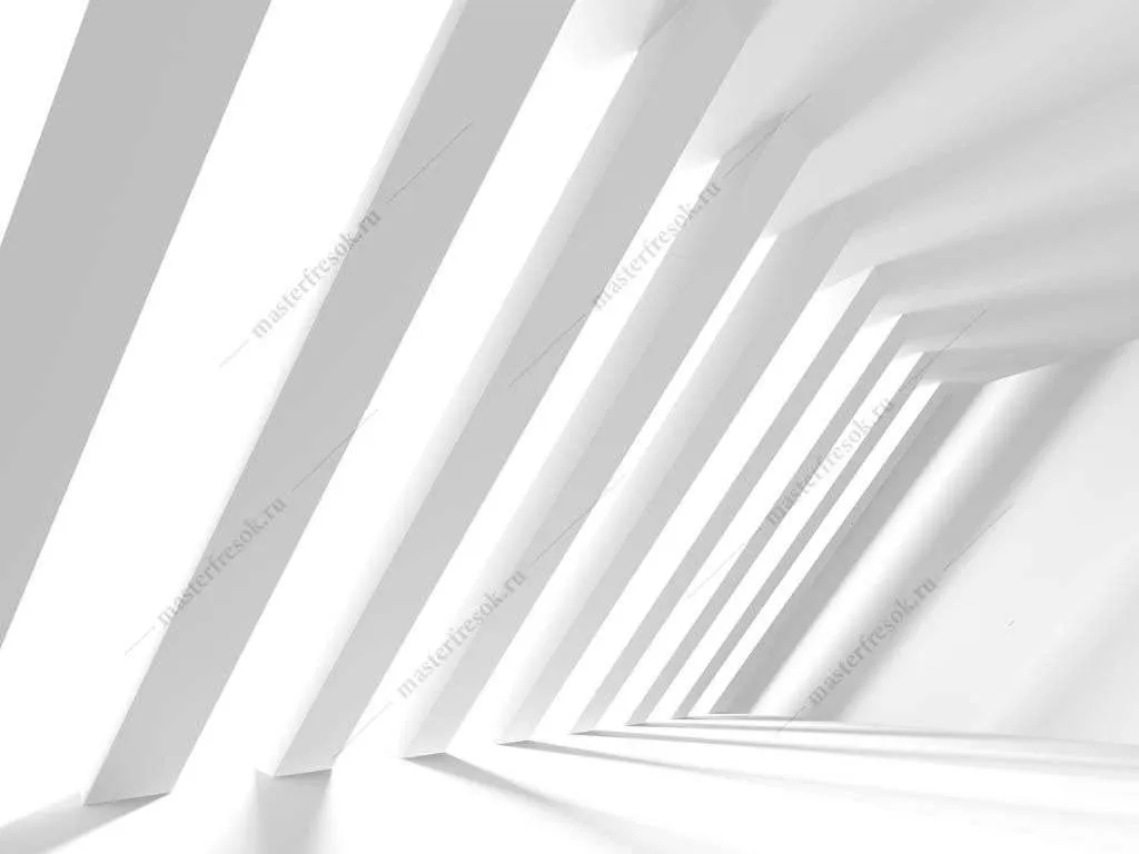 Фотообои в интерьере белый тоннель 3д  10-942 фото