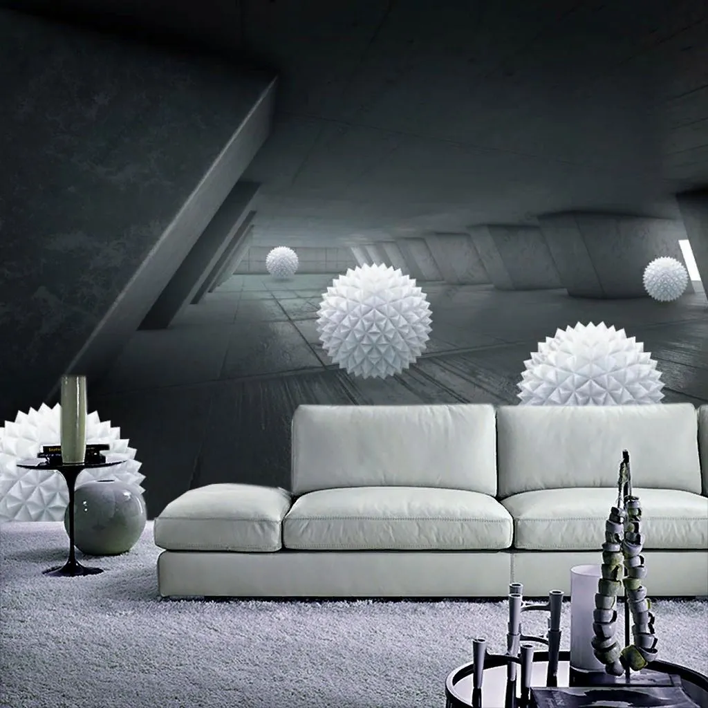 Фотообои в интерьере черный фон 3д  10-913 фото