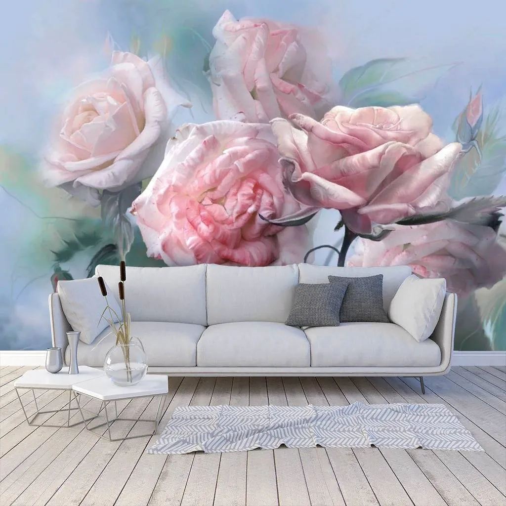 Фотообои Розы на голубом фоне  13-265