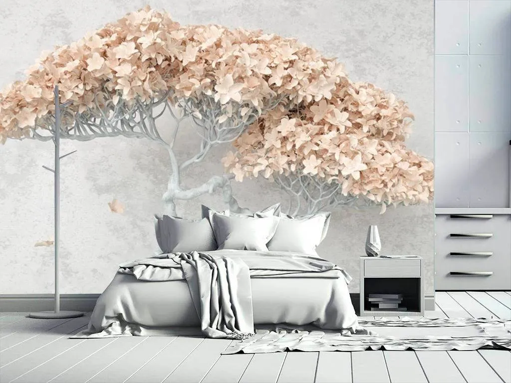 Фотообои Стереоскопическое дерево бежевое  15-407