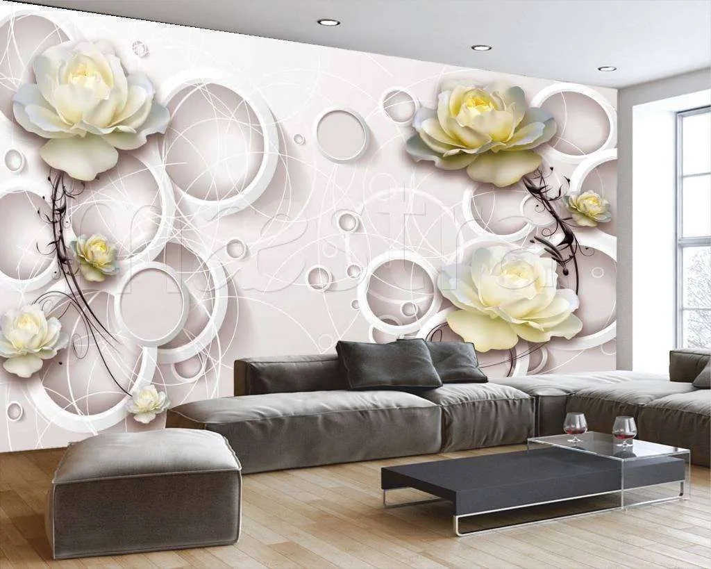 Фотообои Великолепные цветы на 3д фоне  10-411