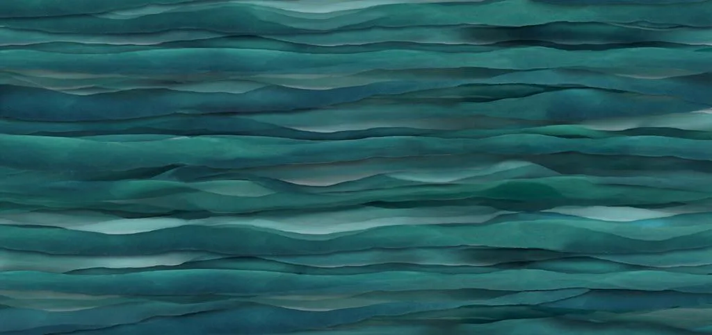 Фотообои в интерьере рельефные зеленые волны  9-1255 фото