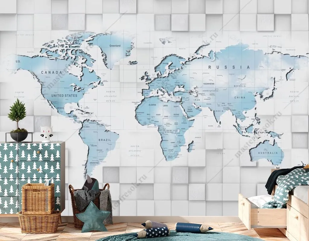 Фотообои 3д карта  13-560