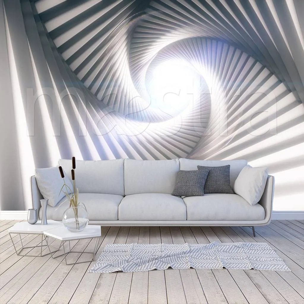 Фотообои в интерьере 3д воронка серого оттенка  10-550 фото