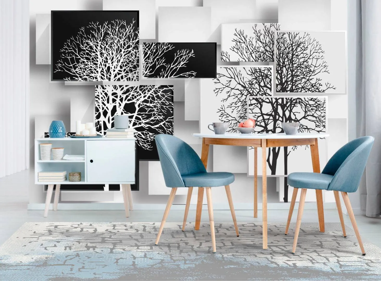 Фотообои в интерьере 3д деревья  10-605 фото