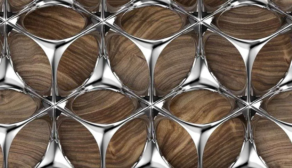 Фотообои в интерьере объемный металл  9-1589 фото