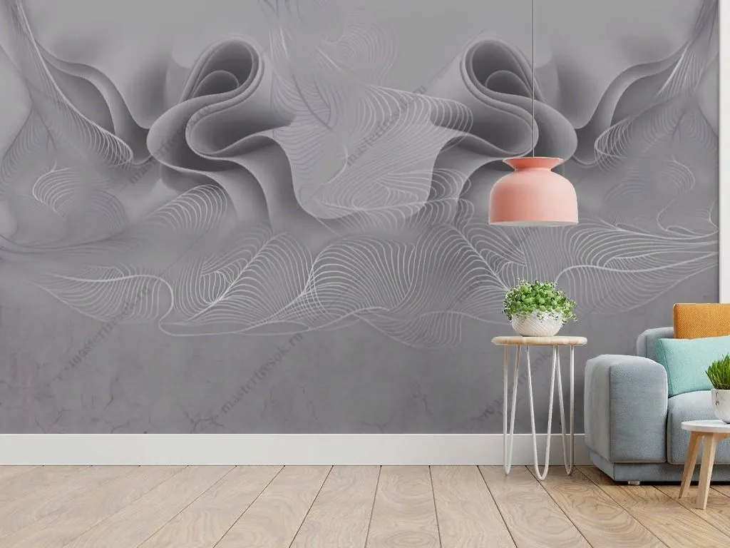 Фотообои в интерьере флюид арт абстракция  13-649 фото