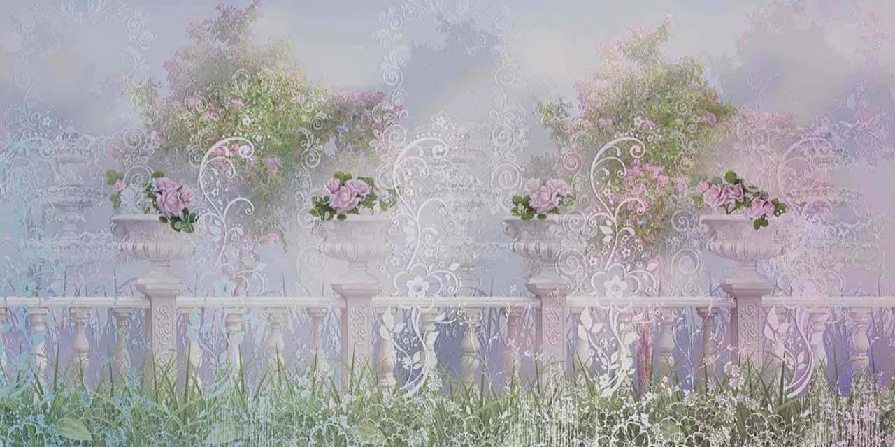 Фотообои в интерьере фон с цветами на балконе  7-258 фото