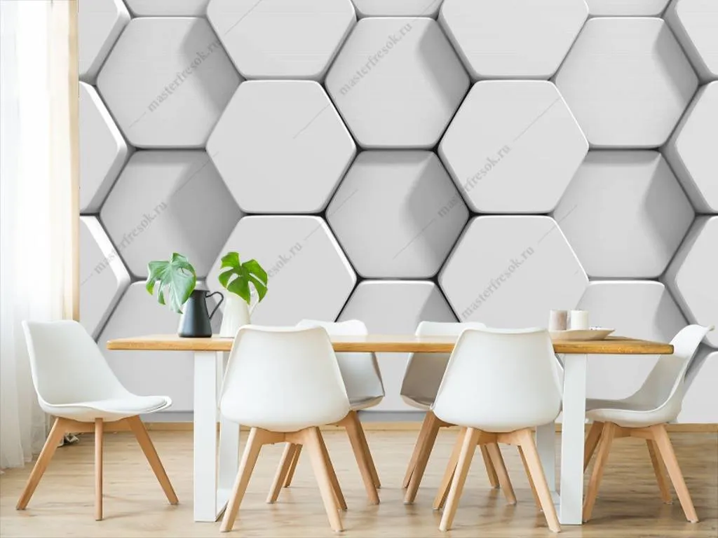 Фотообои 3д крупные соты  10-818