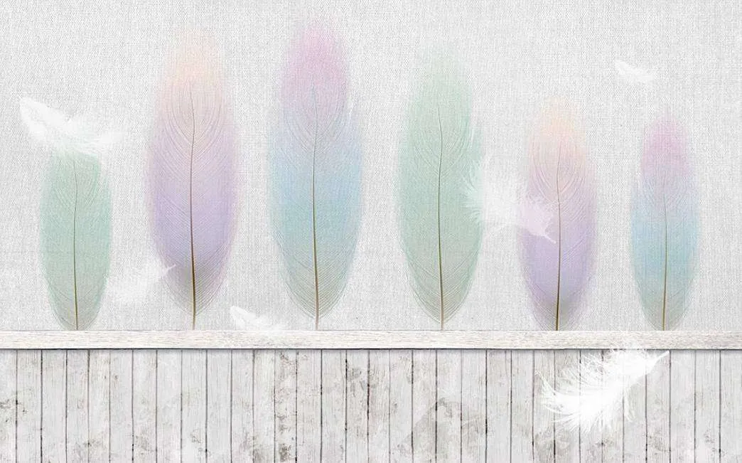 Фотообои в интерьере легкие свежие 3д листья  15-429 фото