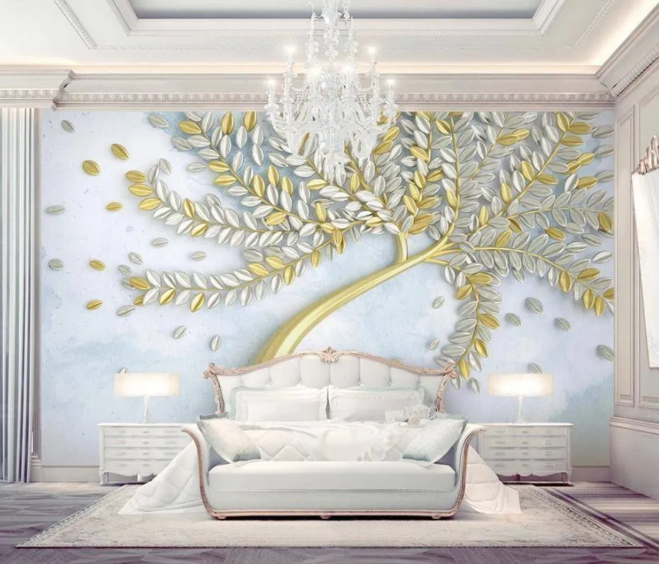 Фотообои Дерево 3д золотое  15-450