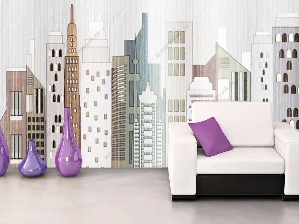 Фотообои в интерьере урбанистика  15-846 фото