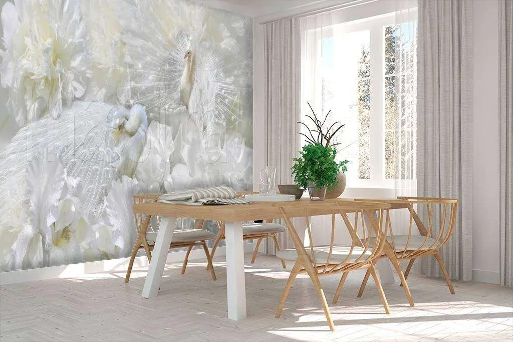 Фотообои Белые хризантемы  7-584