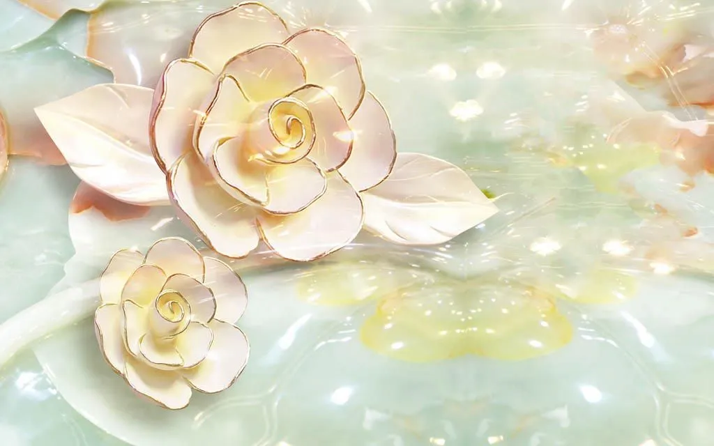 Фотообои в интерьере 3д стеклянная роза  10-903 фото