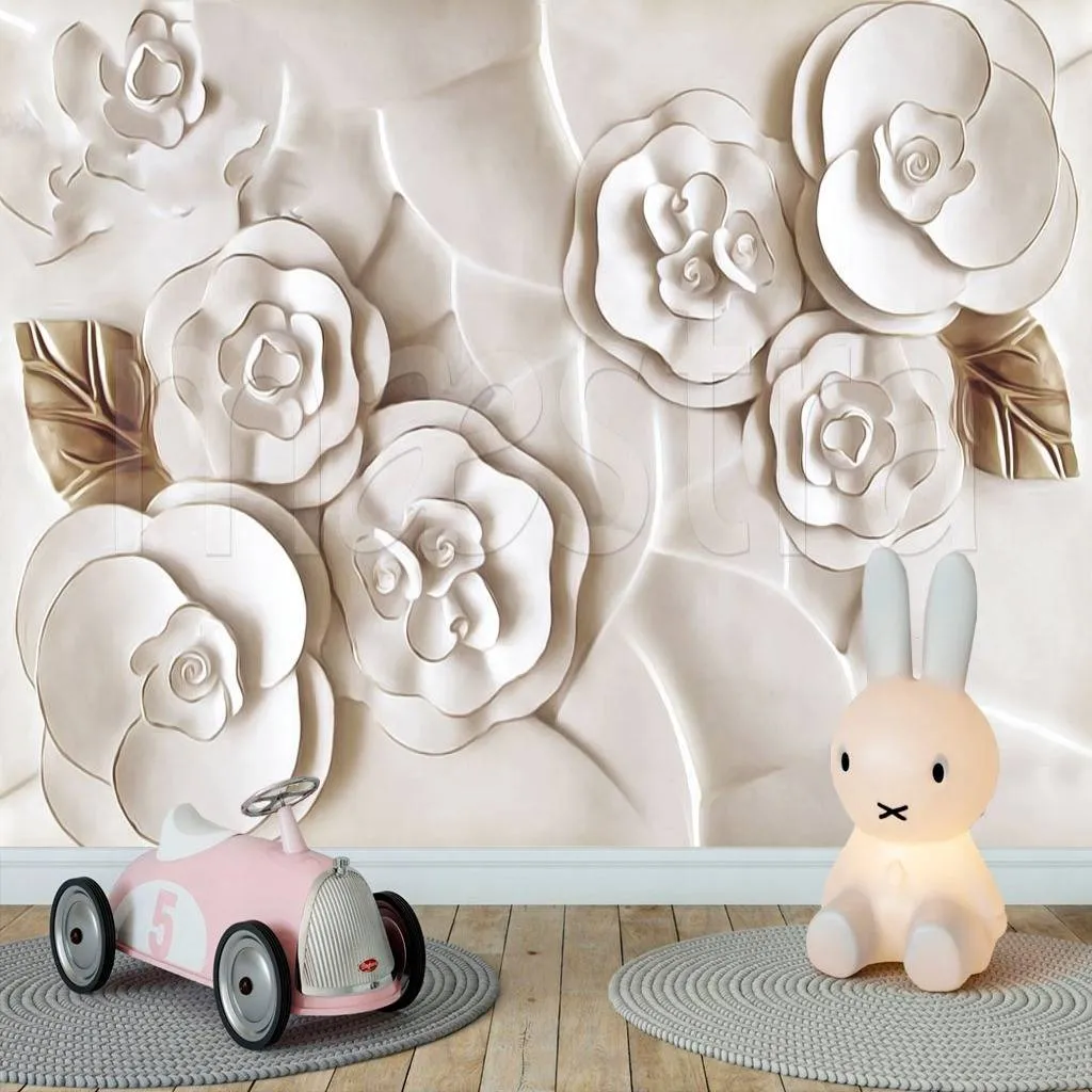 Фотообои в интерьере 3д стерео цветы  10-593 фото