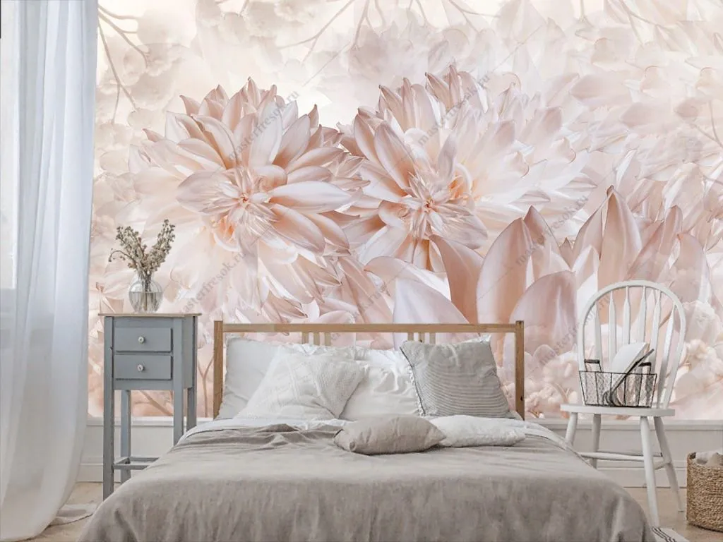 Фотообои в интерьере розовый бутон  9-1447 фото