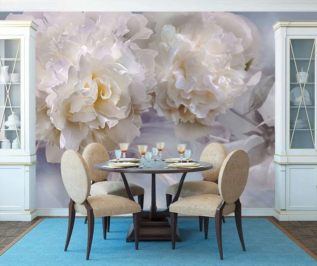 Фотообои в интерьере пион 3д  13-239 фото