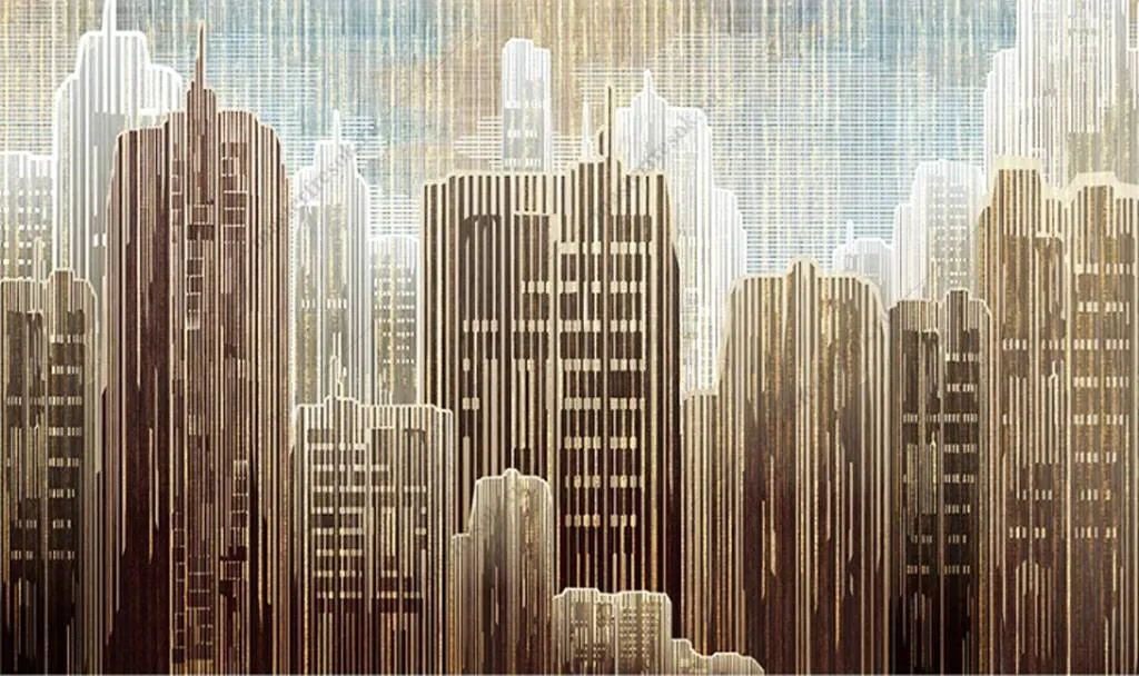 Фотообои в интерьере современный город  15-845 фото